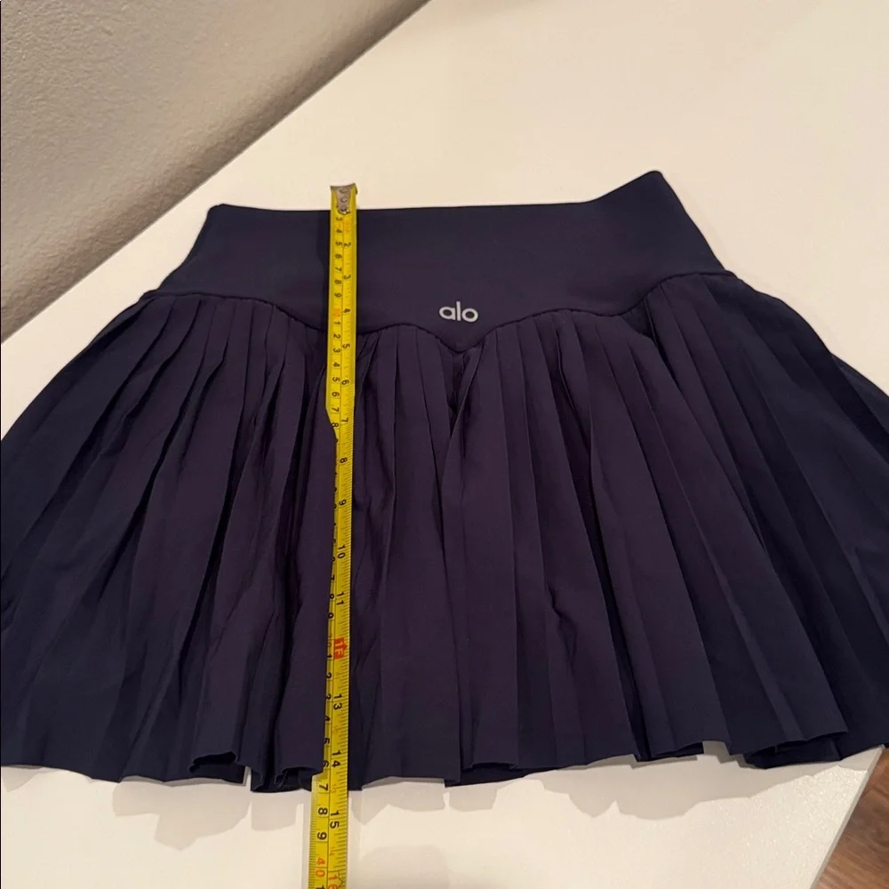 ALO Yoga Navy Pleated Mini Skirt